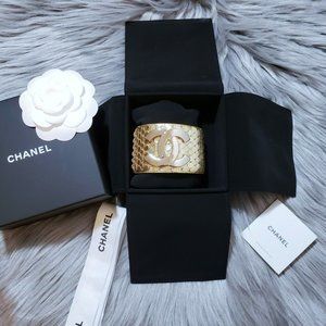 New Authentic CHANEL Leather Cuff Bracelet